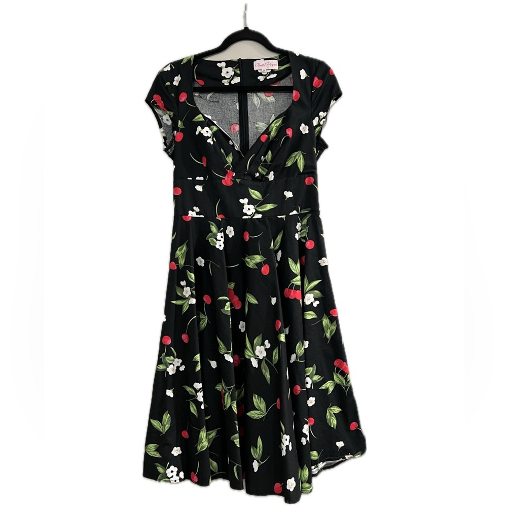 Belle Pogue Cherries and Flowers Retro Dress